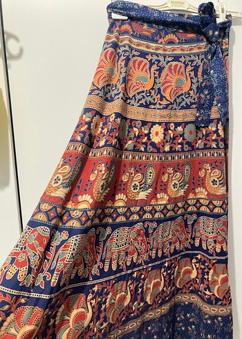 Bohem Desenli bağlamalı Uzun Etek - Görsel 4