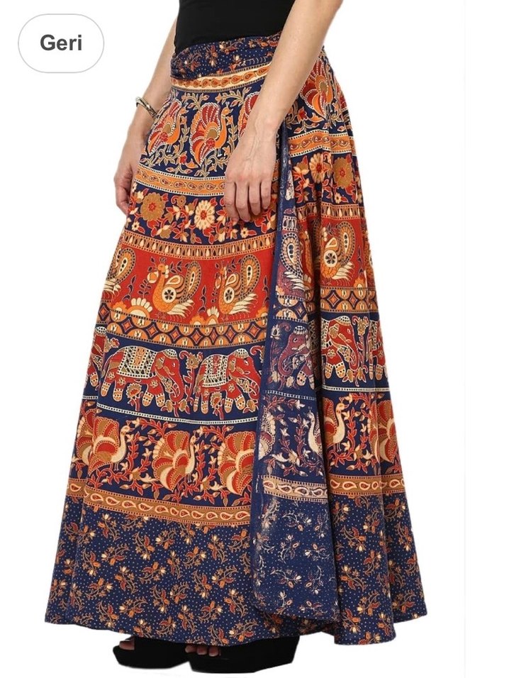 Bohem Desenli bağlamalı  Uzun Etek - Görsel 2