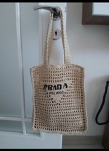 Zara Prada model örgü çanta takım
