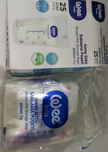 Wee Baby Anne Sütü Saklama Poşeti 25'li 200ml - Görsel 2
