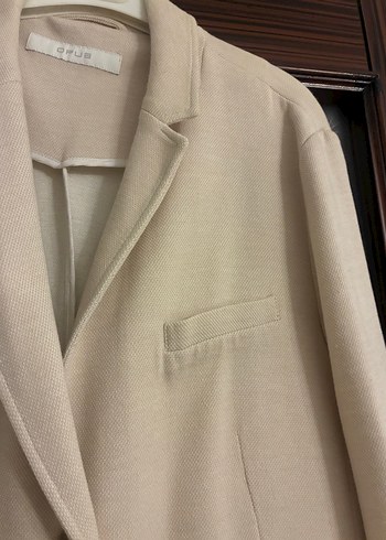 Bej Uzun blazer ceket - Görsel 4