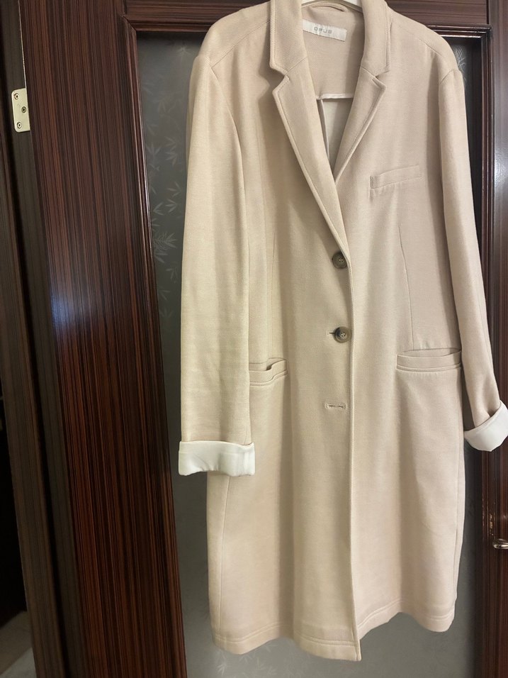 Bej Uzun blazer ceket - Görsel 3