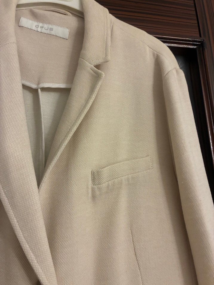 Bej Uzun blazer ceket - Görsel 4