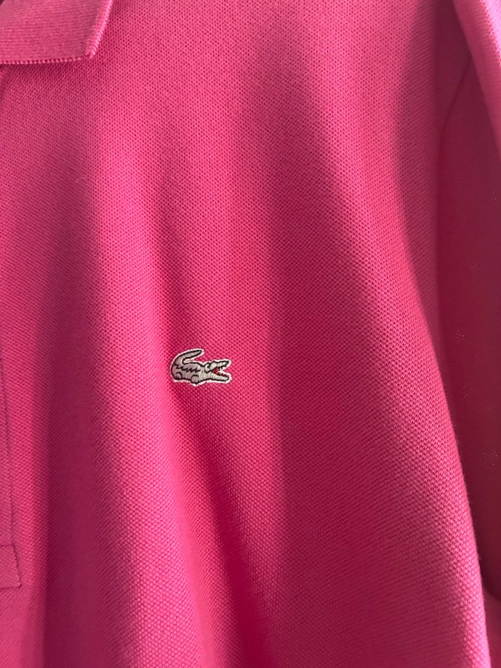 Pembe Uzun Kollu Polo Yaka Erkek Tişört - Görsel 4