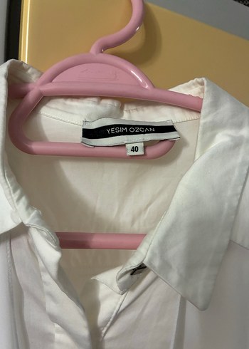 Uzun Kesim Beyaz Tüllü pamuk gömlek - Görsel 4