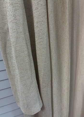 Bej Uzun Kollu Kadın simli hırka - Görsel 3