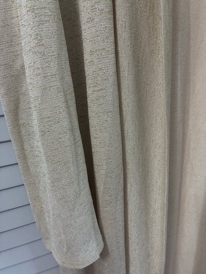 Bej Uzun Kollu Kadın simli hırka - Görsel 3