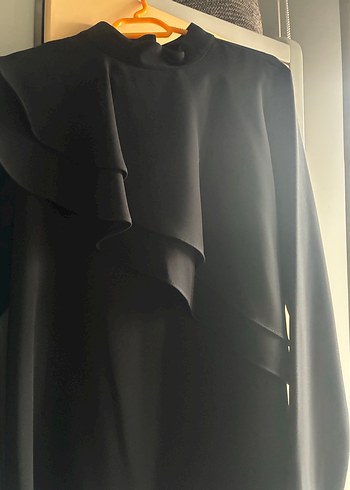 Siyah Uzun Kollu elbise,tunik - Görsel 2