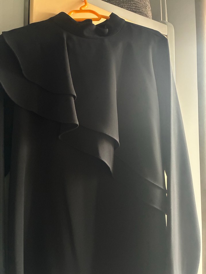 Siyah Uzun Kollu elbise,tunik - Görsel 2