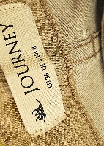 36 Beden Fermuarlı bej kadın Pantolonu
