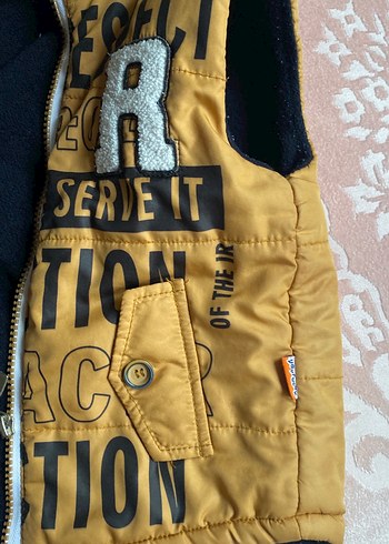 Sarı Fermuarlı Erkek Çocuk Yeleği - Görsel 5