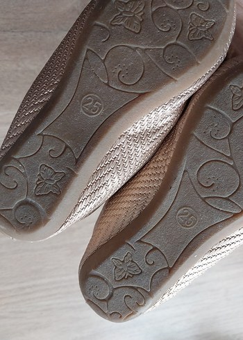 Kız Çocuk Bej Babet Ayakkabı - Görsel 3