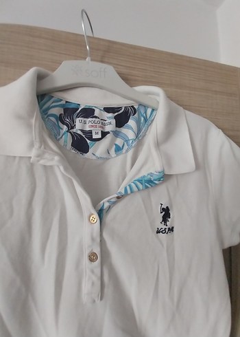 Kızlar için beyaz kısa kollu polo tişört