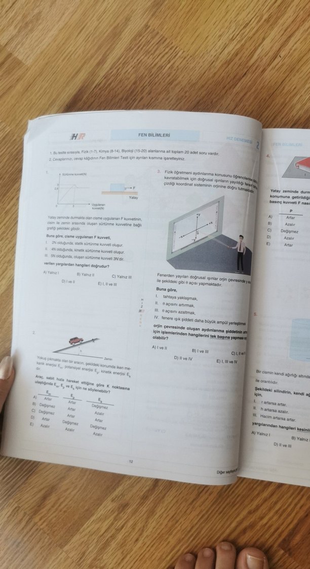 30x20 TYT Fen Bilimleri Denemeleri Kitabı hız ve renk - Görsel 2