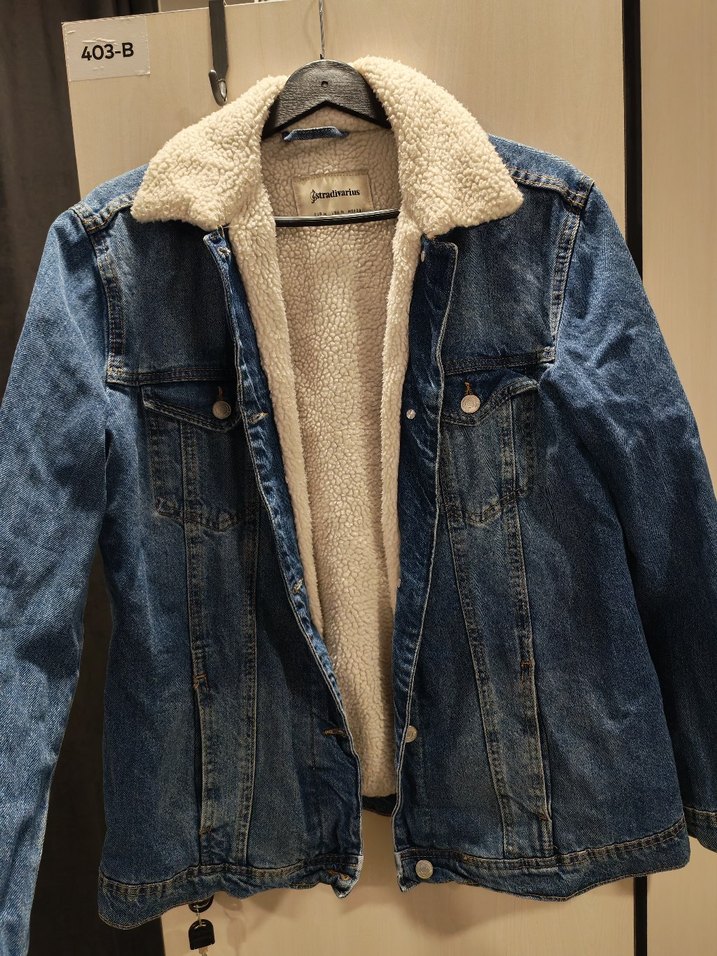 Kadın Mavi Sıcak Kürklü Denim Ceket - Görsel 3