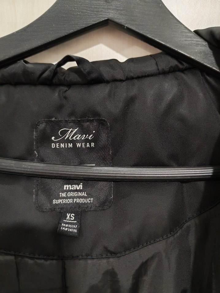 Kadın Siyah Fermuarlı oversize mont mavi - Görsel 2