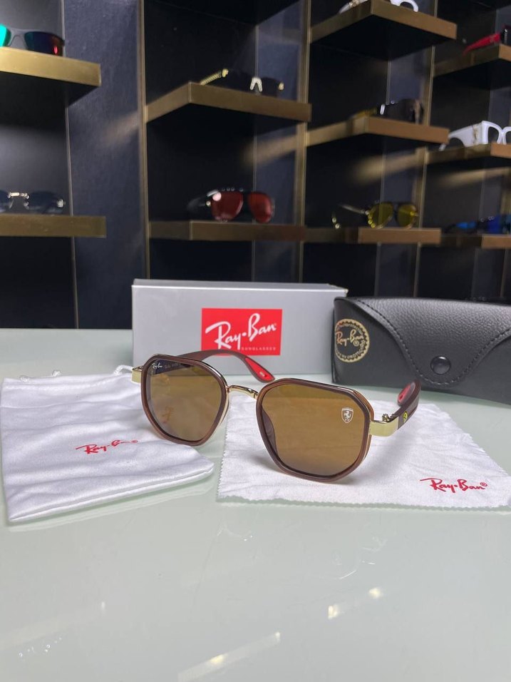 Ray-Ban Klasik Parlak Kahverengi Erkek Güneş Gözlüğü - Görsel 2
