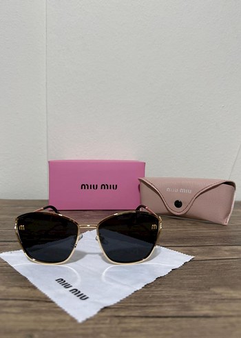 Miu Miu Altın Renk Modern Klasik Kadın Gözlüğü - Görsel 2