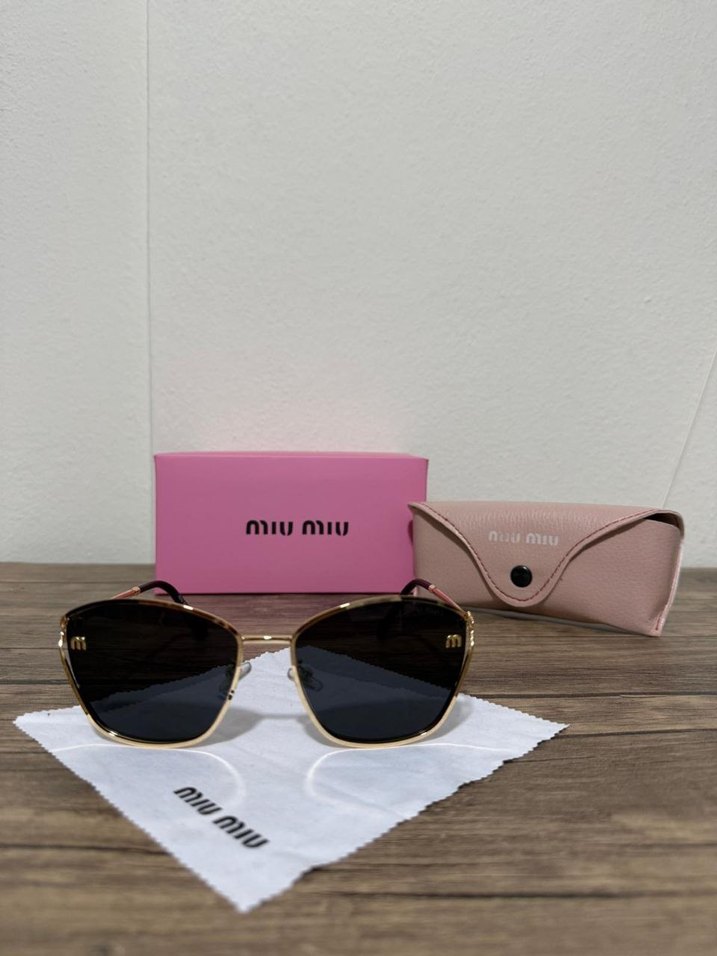 Miu Miu Altın Renk Modern Klasik Kadın Gözlüğü - Görsel 2