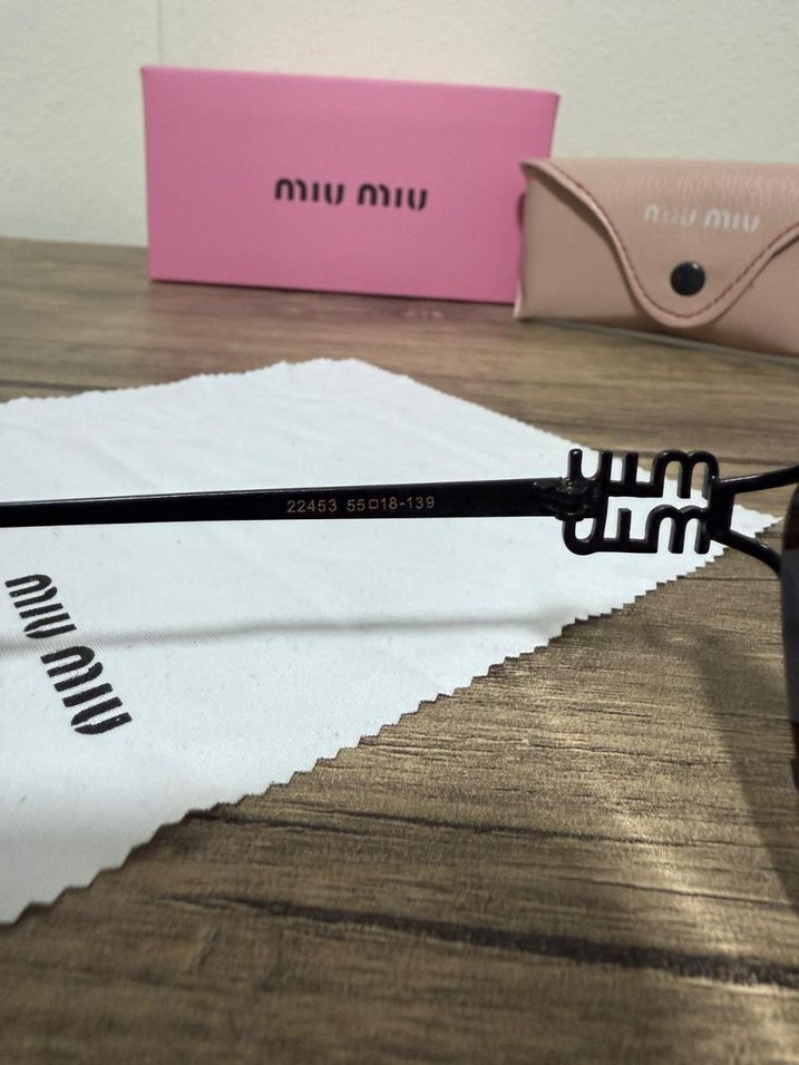 Kadın Kahverengi Parlak Miu Miu Güneş Gözlüğü - Görsel 5