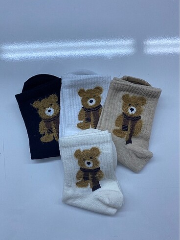 LC Waikiki 4?lü Tütlü Teddy Bear Desenli Çorap