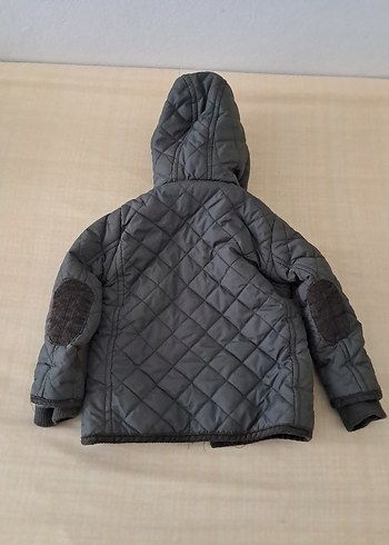 Düğmeli Kapüşonlu Erkek Çocuk Gri Mont - Görsel 7