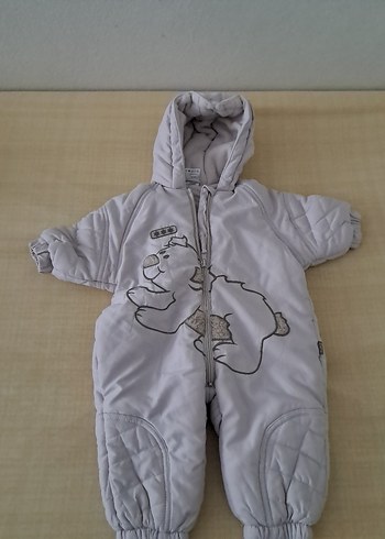 Gri Fermuarlı Bebek  Tulumu - Görsel 2