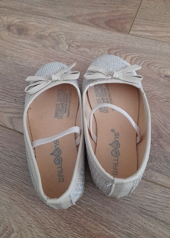 Kız Çocuk Gri Simli Fiyonklu Babet - Görsel 2