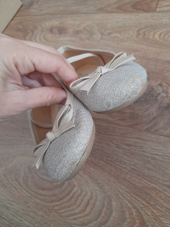 Kız Çocuk Gri Simli Fiyonklu Babet - Görsel 3