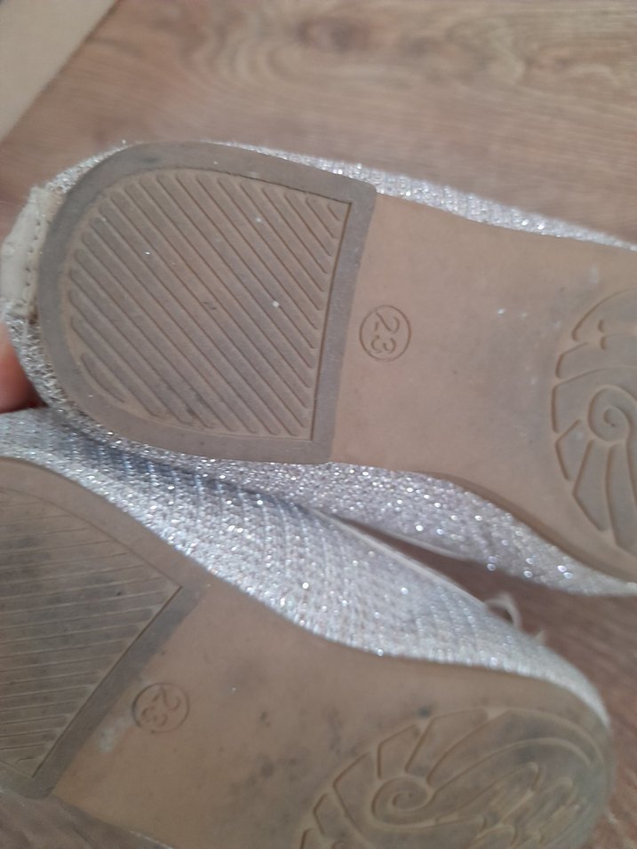 Kız Çocuk Gri Simli Fiyonklu Babet - Görsel 4