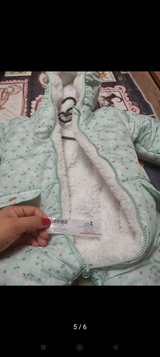 Turkuaz Bebek Kız Tulumu Fermuarlı - Görsel 4