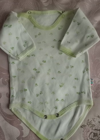 Uzun Kollu Bebek Kız Body, Düğmeli, Yeşil - Görsel 2