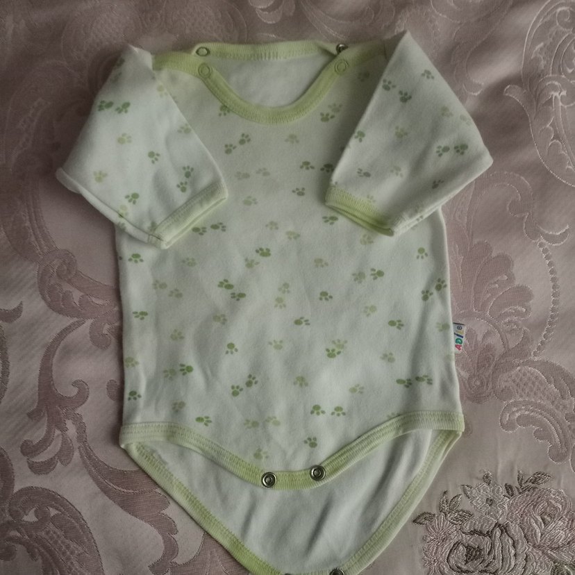 Uzun Kollu Bebek Kız Body, Düğmeli, Yeşil - Görsel 2