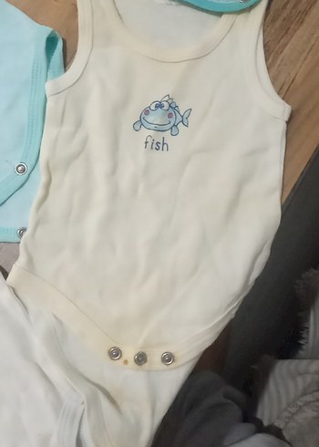 Mavi Kısa Kollu Pamuklu Bebek Body - Görsel 6