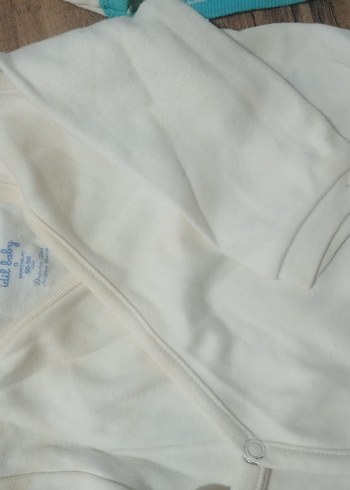 Uzun Kollu Beyaz Pamuklu Bebek Body - Görsel 2