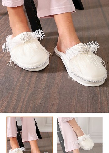 İnci İşlemeli lohusa tavı ve terliği - Görsel 9