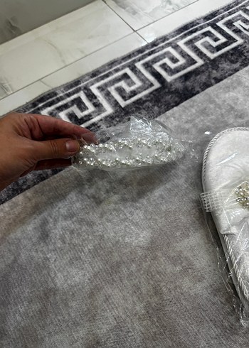 İnci İşlemeli lohusa tavı ve terliği - Görsel 4