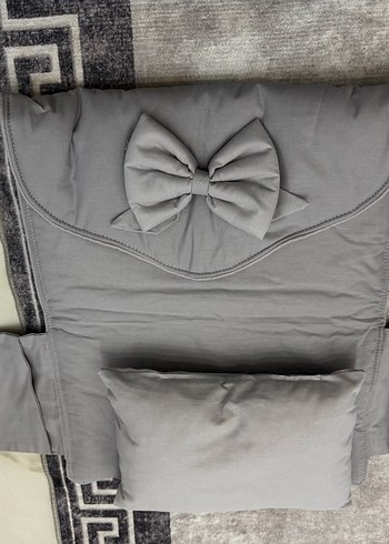 Gri Yıldız Desenli Bebek arabası ve Puset minderi - Görsel 5