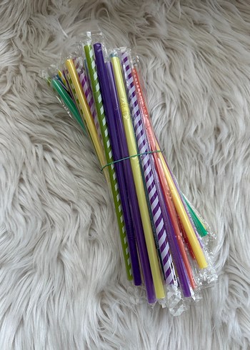 Renkli Parti Pipetleri jelatinli 50 adet - Görsel 2