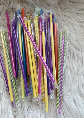 Renkli Parti Pipetleri jelatinli 50 adet - Görsel 5