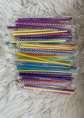 Renkli Parti Pipetleri jelatinli 50 adet - Görsel 7