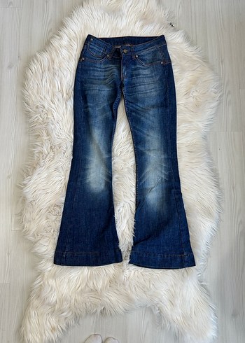 Mavi Renk Kadın ispanyol paça Denim kot Pantolon xxs