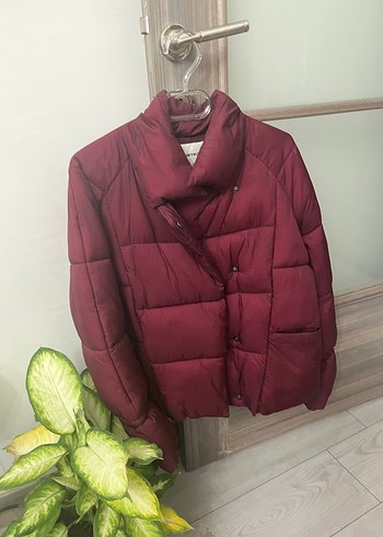Koton Bordo Düğmeli Kadın Mont