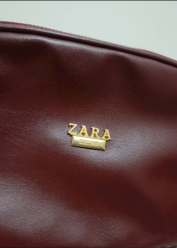 Zara Bordo Deri Gorunumlu Sik Canta