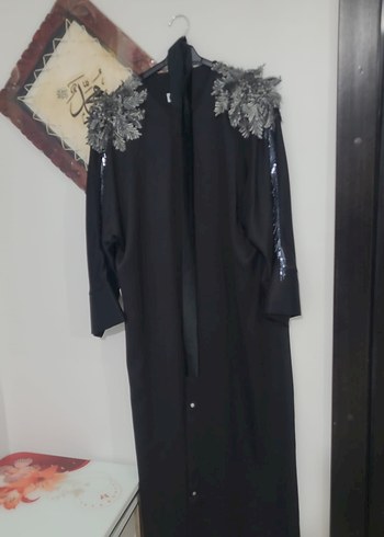 omuzları işlemeli abaya - Görsel 2