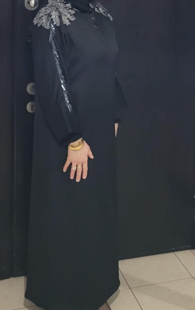 omuzları işlemeli  abaya - Görsel 4