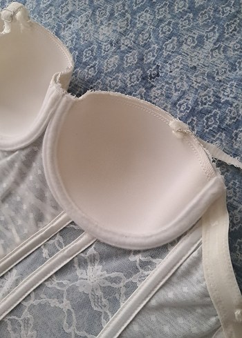 Je Jardin Beyaz Vintage Bohem Midi Büstiyer - Görsel 7