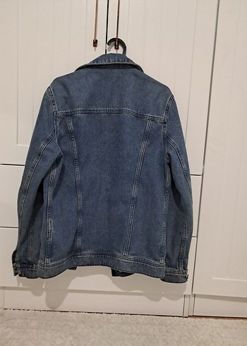 Erkek Mavi Denim Ceket, Düğmeli, Salaş Kesim - Görsel 2