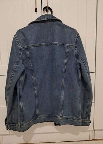 Erkek Mavi Denim Ceket, Düğmeli, Salaş Kesim - Görsel 3