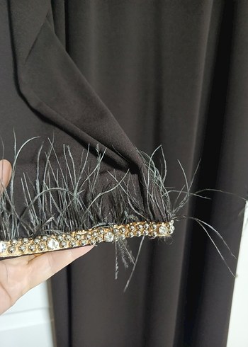 Siyah Püsküllü Uzun Kollu Uzun Elbise - Görsel 2